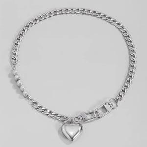 Image of Eros Chunky Love Heart Necklace - Stainless Steel