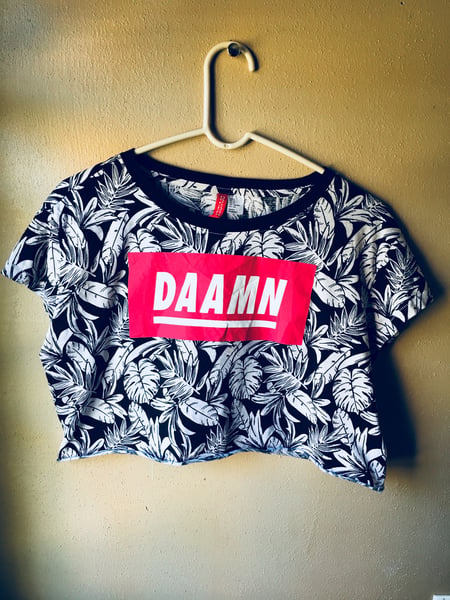 Image of Floral “Daaamn” Crop Tee