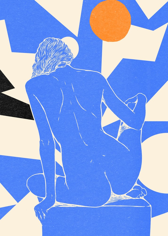 Image of GRAND NU BLEU 50x70 cm