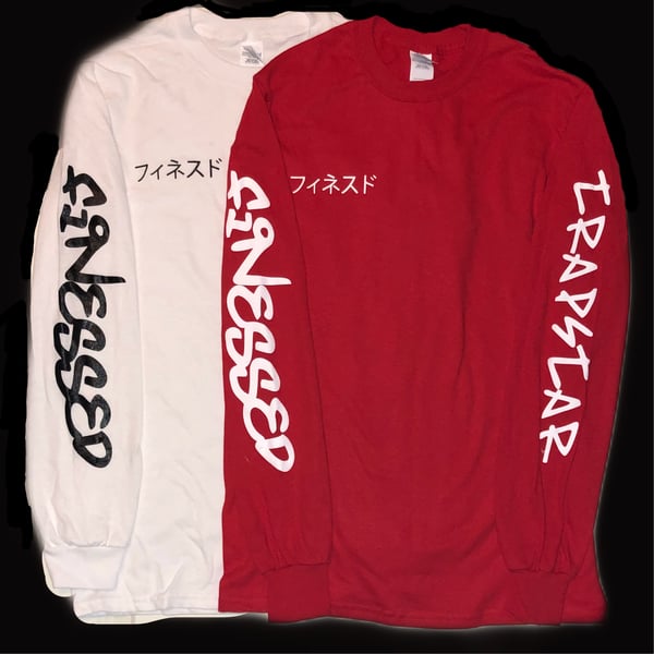 Image of Trapstar Long Sleeve Shirt Red/White