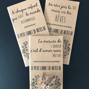 Image of Carnet de notes "Ne rêve pas ta VIE mais vis tes RÊVES" personnalisable