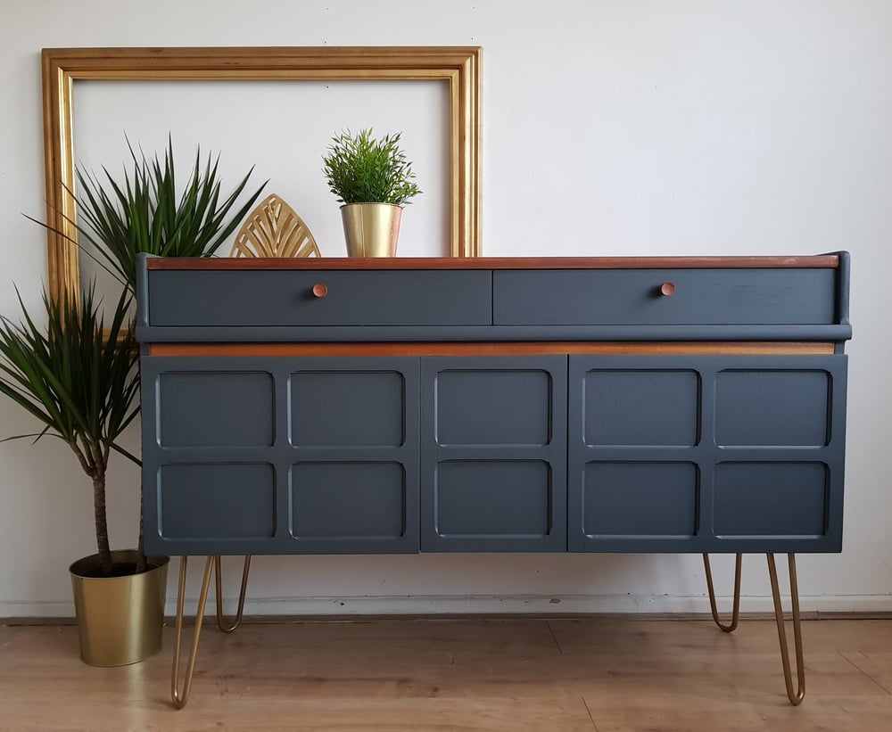 Image of Nathan teak sideboard with hairpin legs 