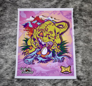 Image of Neon Lost Lands T-Rex Print (LE 10)