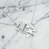 Personalised Puzzle Piece Sterling Silver Necklace Set