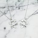 Personalised Puzzle Piece Sterling Silver Necklace Set