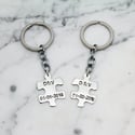 Personalised Puzzle Piece Key Ring Set
