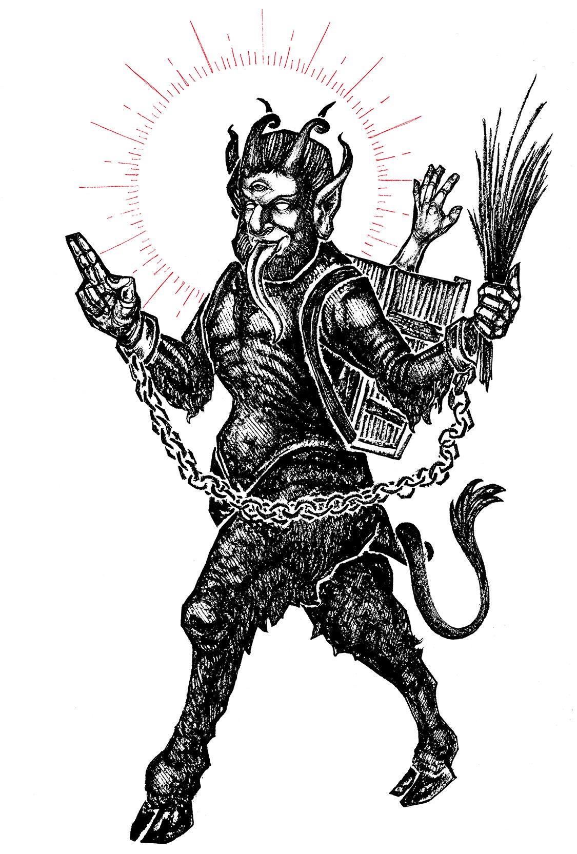 Image of "The Krampus!" 8.5"x11" Watercolor Print