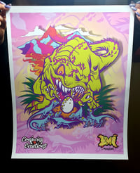 Image 2 of Neon Lost Lands T-Rex Print (LE 10)