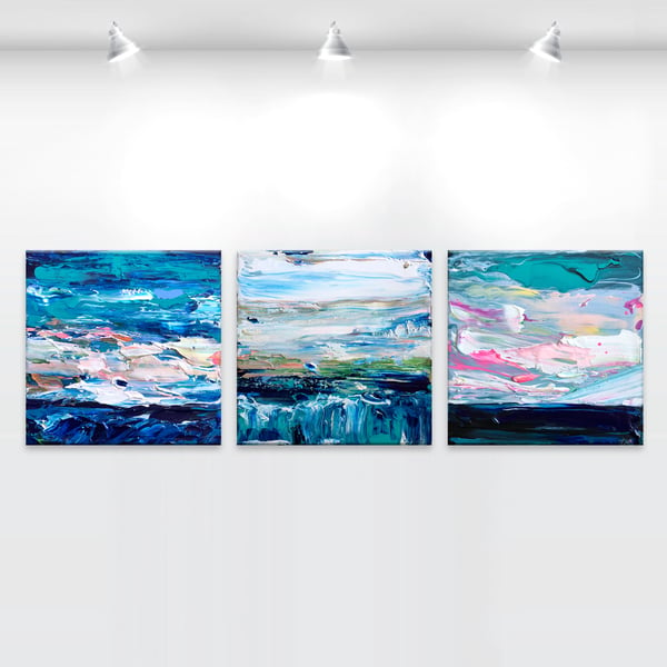 Image of Coastal no.41 - triptych - 90x30cm