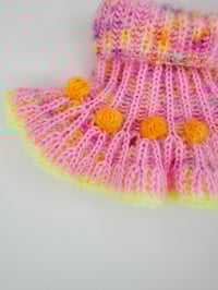 Image 6 of Sofie and Iris Bubble Gum Pink, Strong Orange and Multi Neon Mohair Collar