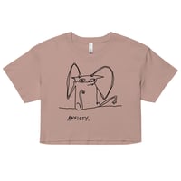 Image 3 of anxiety brain Women’s crop top 