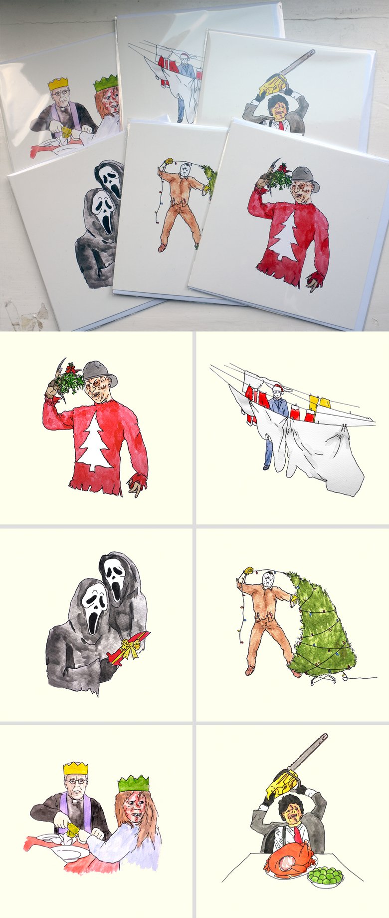 Image of Horror Christmas Cards - Set of 6