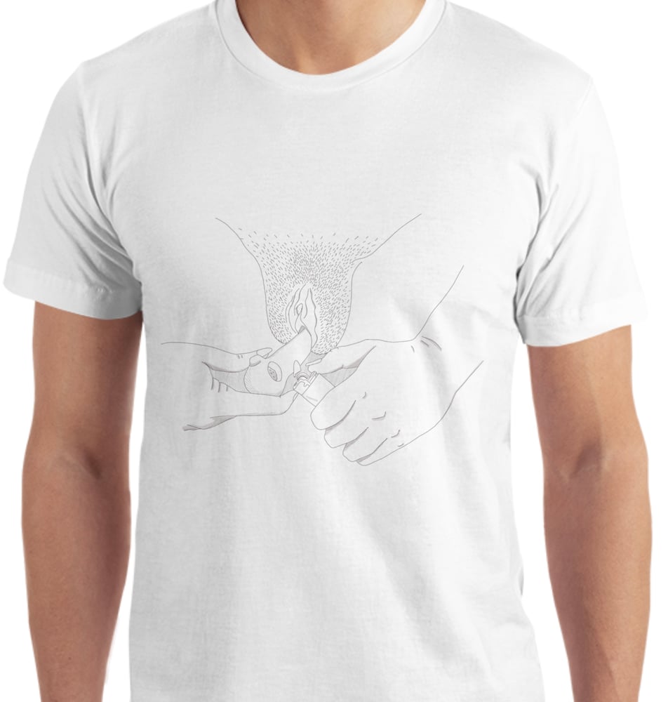 Image of Pussy Puffin b&w unisex tee