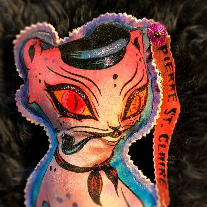 Image of Glitter-velvet Pierre St. Claire 9" plushie- blue