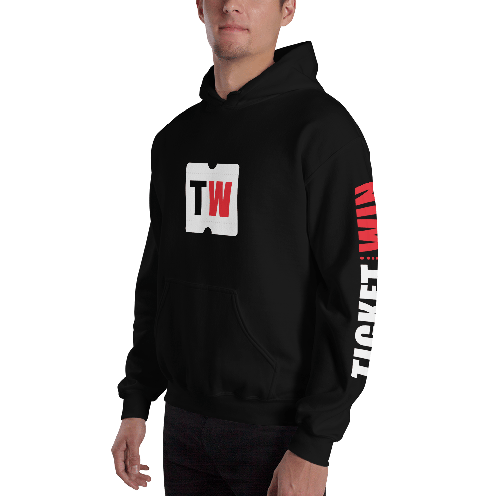 Image of Unisex Black Ticketwin Hoodie - White Logos