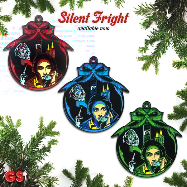 Image of Silent Fright enamel pin/ornament