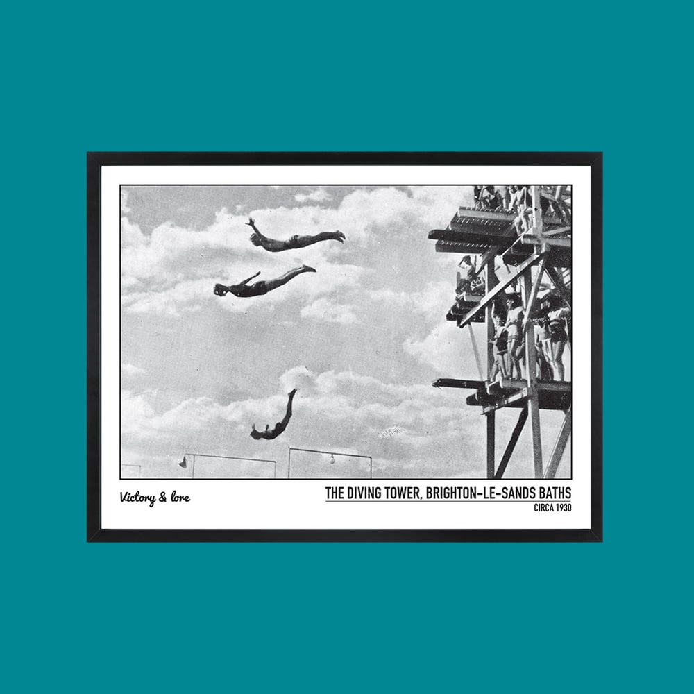 Image of 'Love Local' Vintage Photographic Print  - The Diving Tower - Brighton-Le-Sands Baths