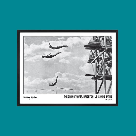 Image of 'Love Local' Vintage Photographic Print  - The Diving Tower - Brighton-Le-Sands Baths