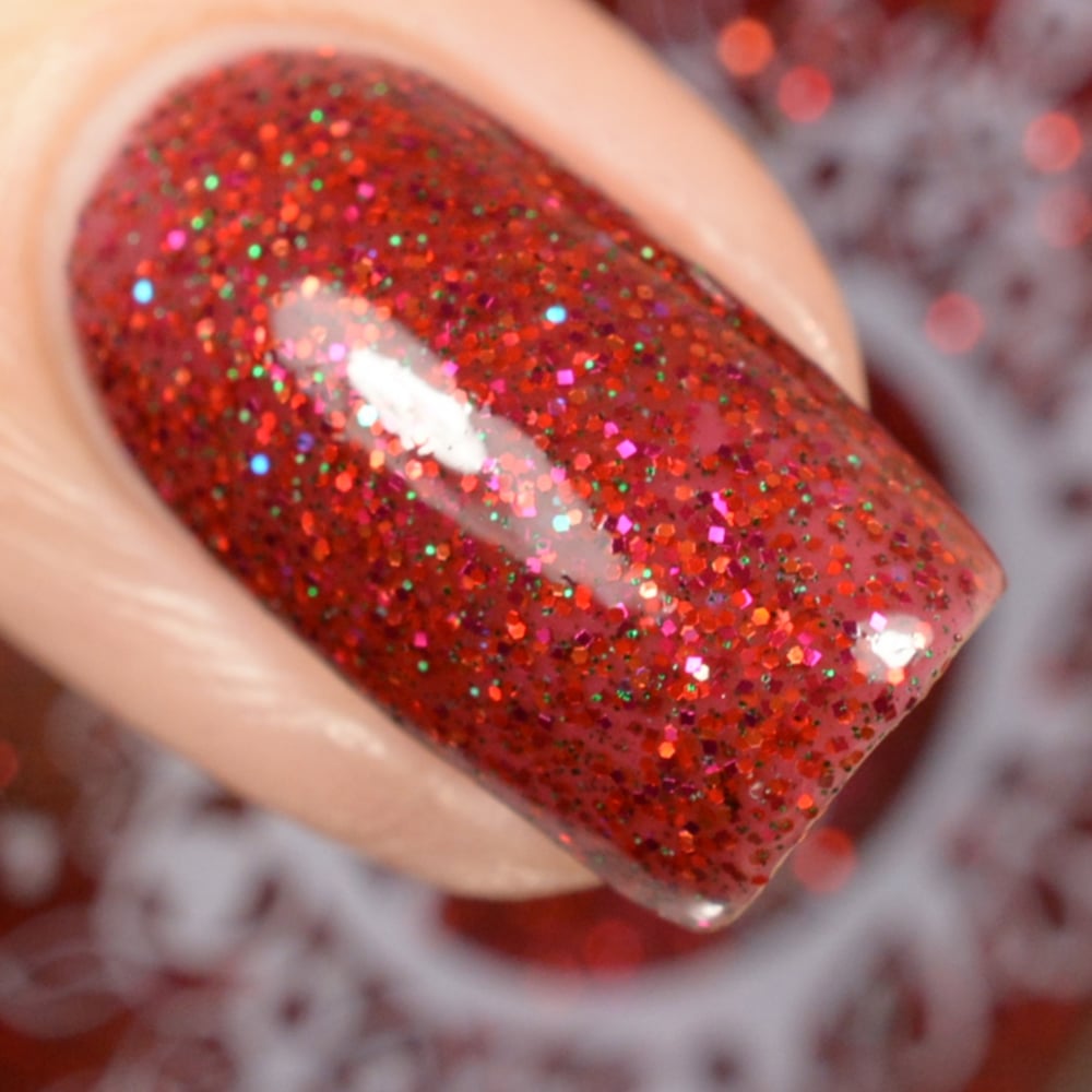 Image of ~Santa Baby~ red tinted base w/red & magenta microglitters & opal glitter accents!