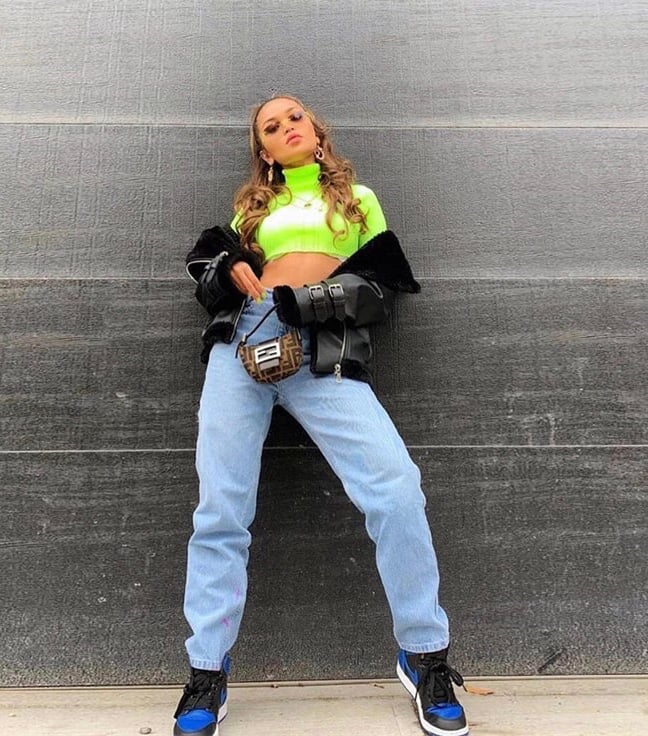 Image of SPOTLIGHT neon turtleneck crop top