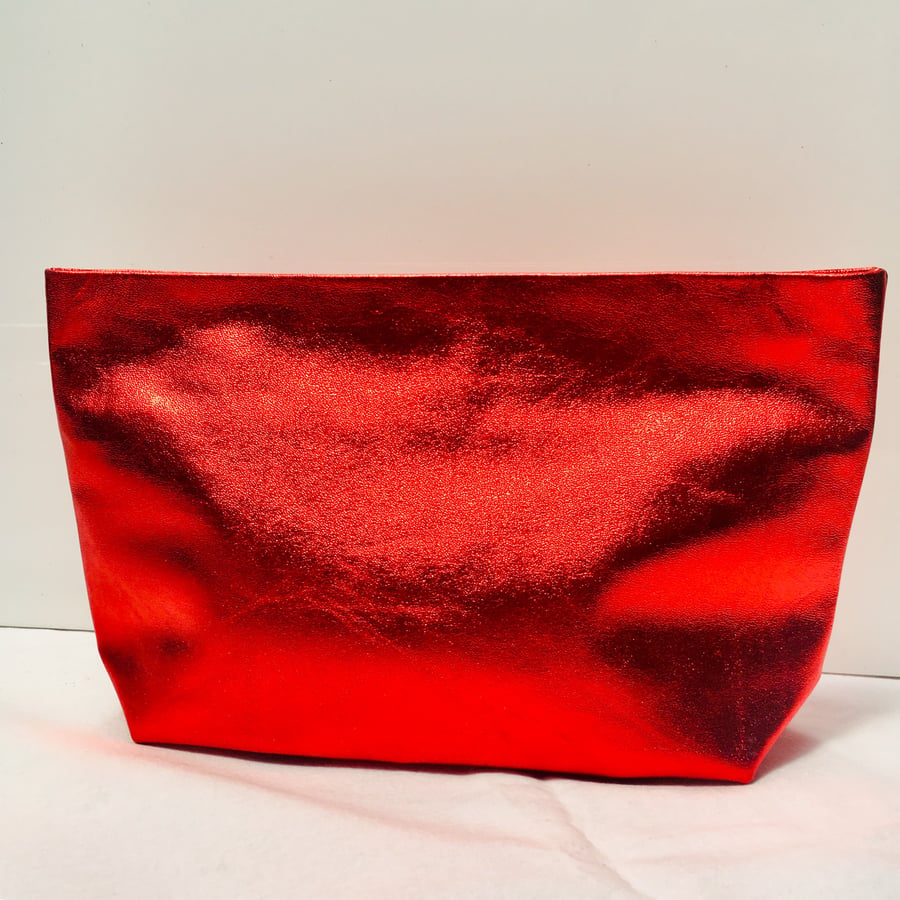 Image of DELUXE CLUTCH - RED METALLIC LEATHER - 'RAPTURE'