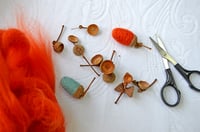 Felted acorn project box