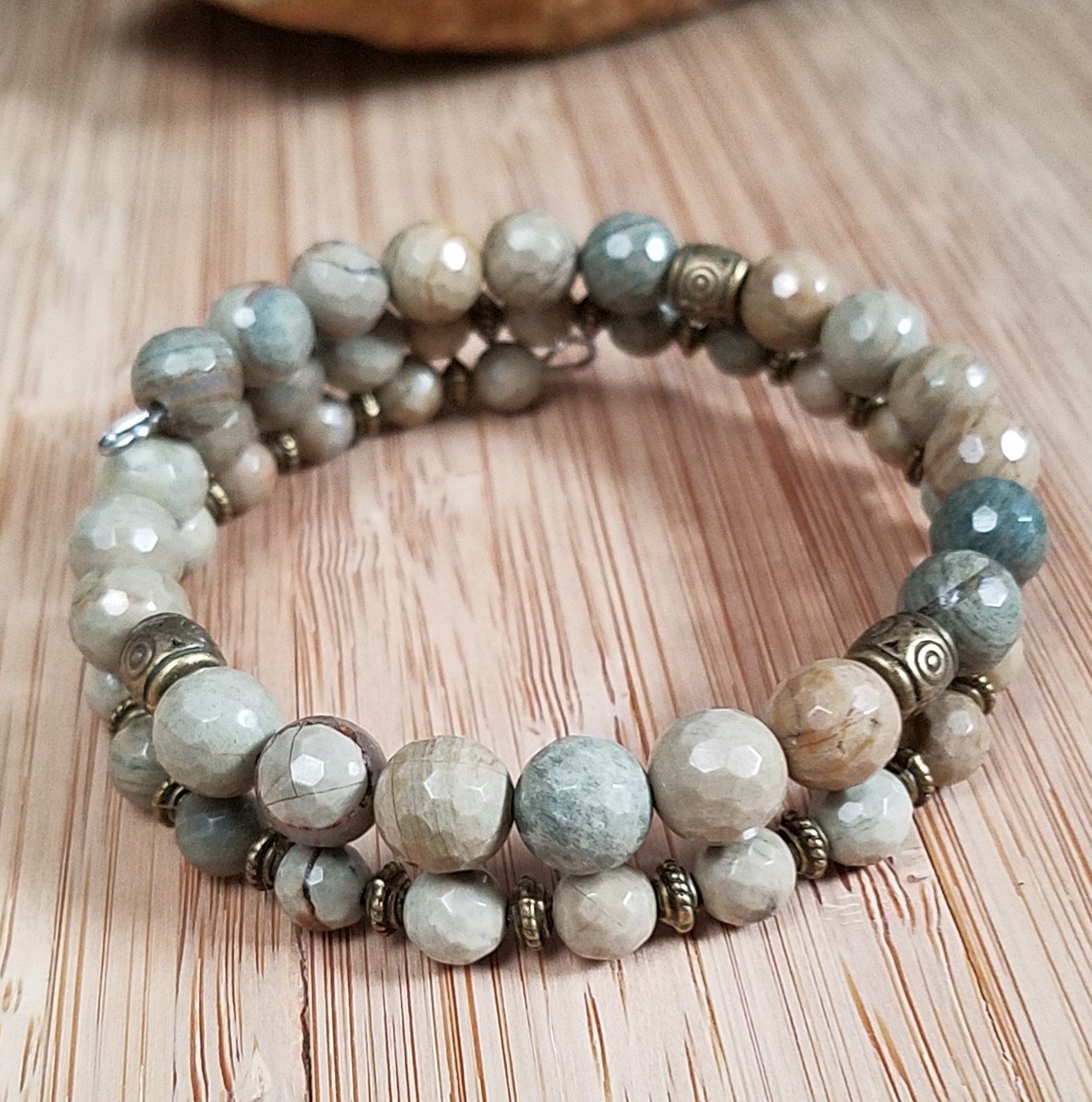 Silver Leaf Jasper Bracelet | The Crafty Turtle