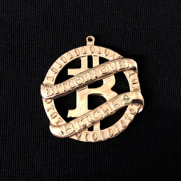 Image of Gold Bitcoin Over Bitches Medallion