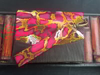 Image 3 of Kimiya Wallet-Plum magenta snakeskin Ankara African Print