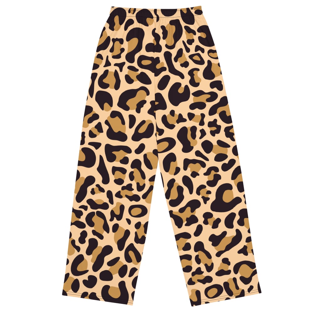 Image of All-over print unisex wide-leg Leopard pants