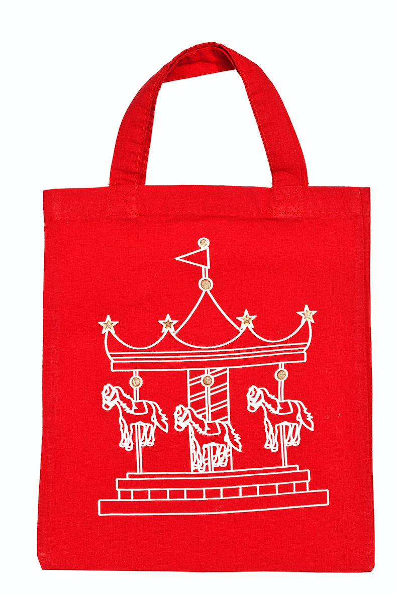 Image of set Carrousel: 1 tovaglietta +1 tovagliolo +1 borsa / 1 placemat +1 napkin + 1 tote bag Carrousel