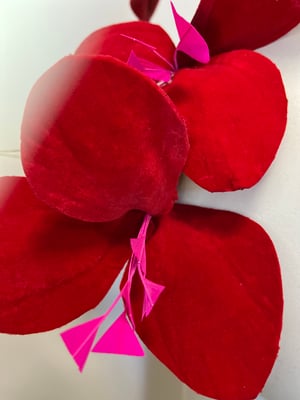 Image of Red velvet flower headpiece  