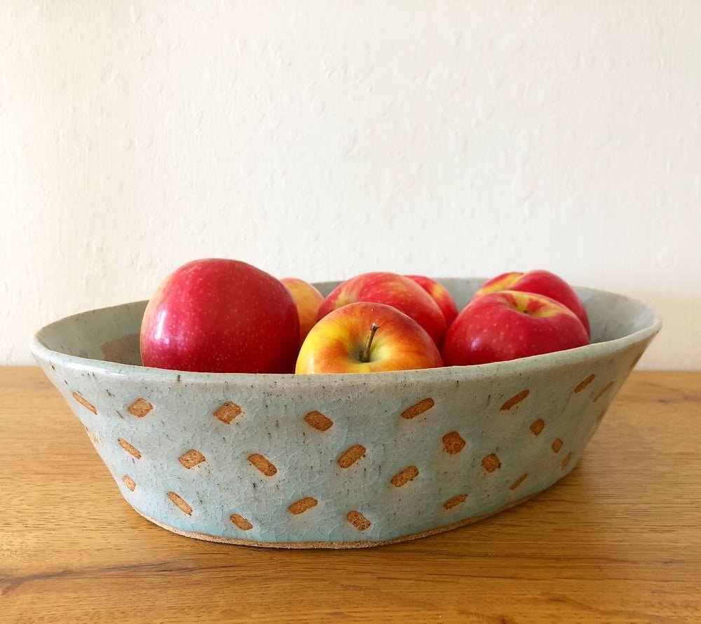 Image of Patterned Oval Bowl