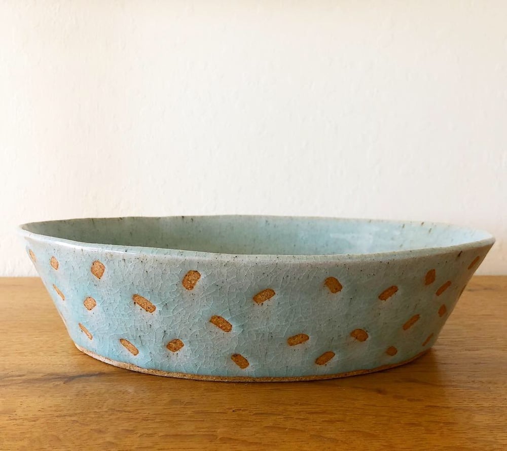 Image of Patterned Oval Bowl