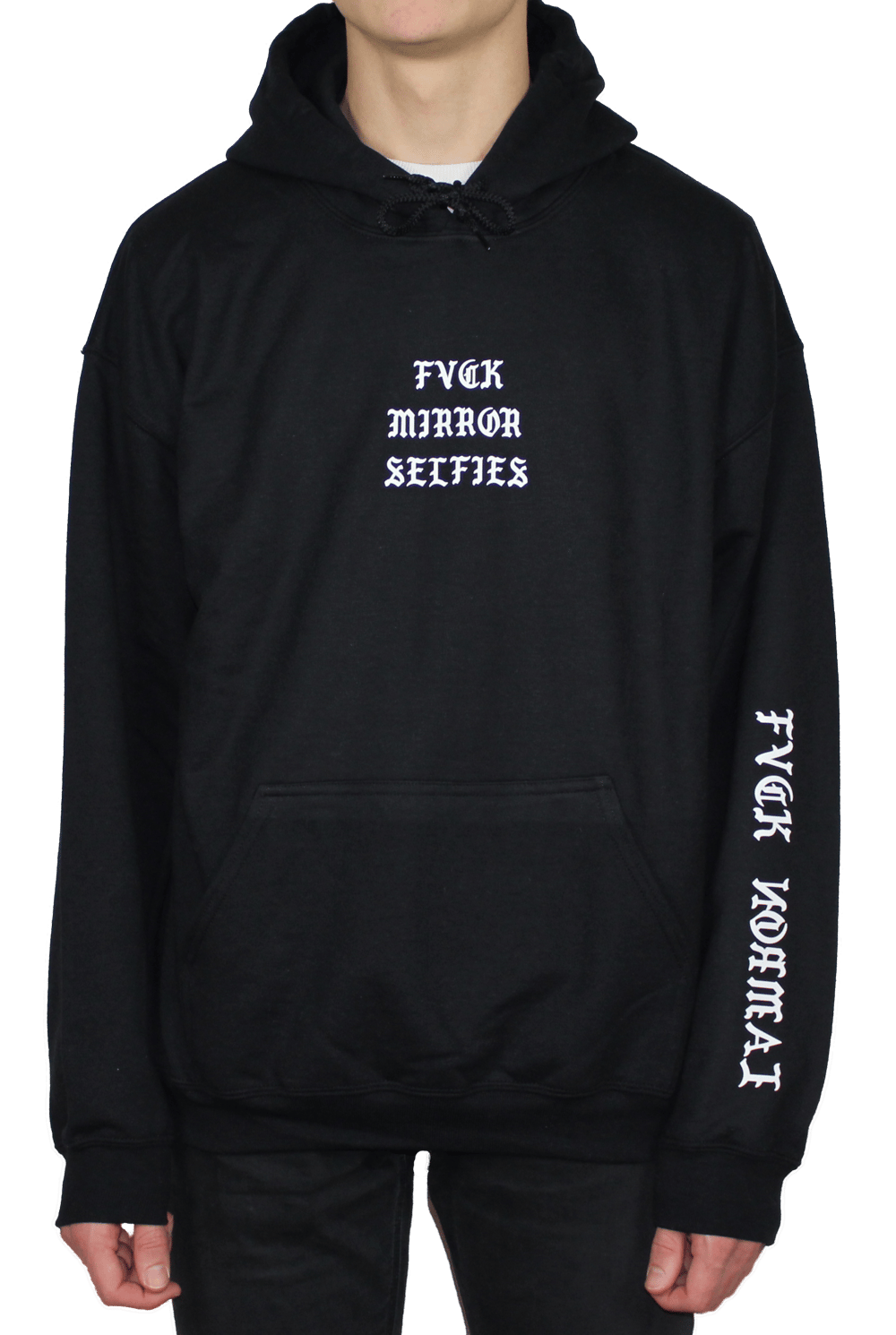 Image of Black Fvck Mirror Selfies Hoodie