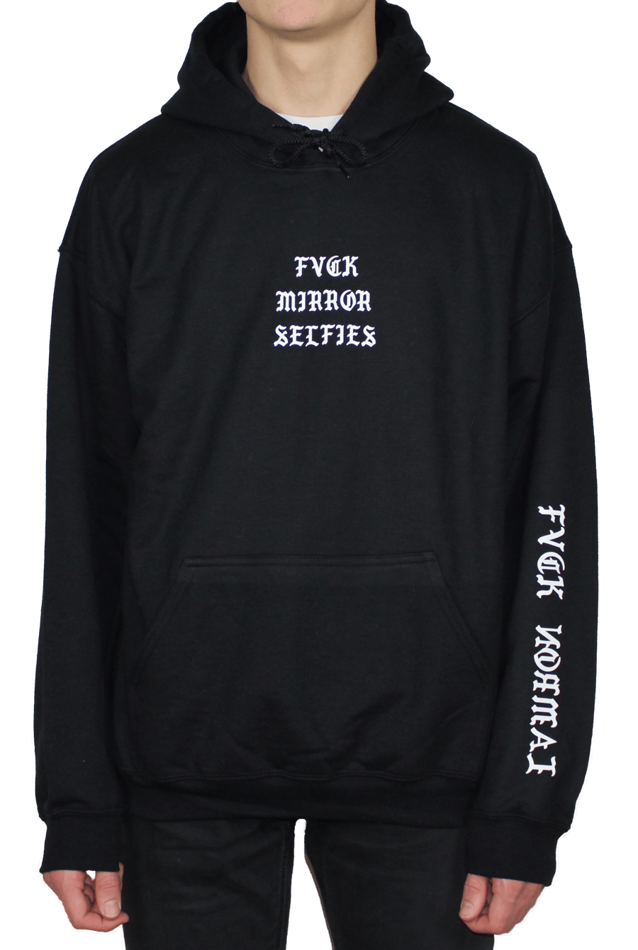 Image of Black Fvck Mirror Selfies Hoodie