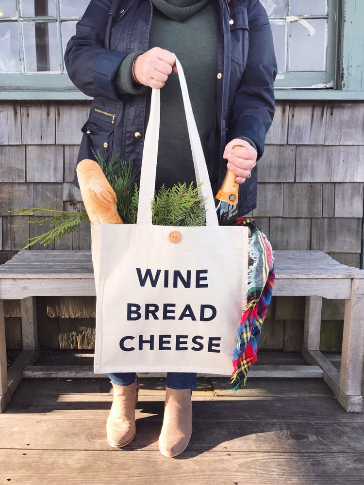 Image of Wine Bread Cheese Tote Bag