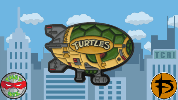 Image of 2” Turtle Blimp Soft Enamel Pin (GID)