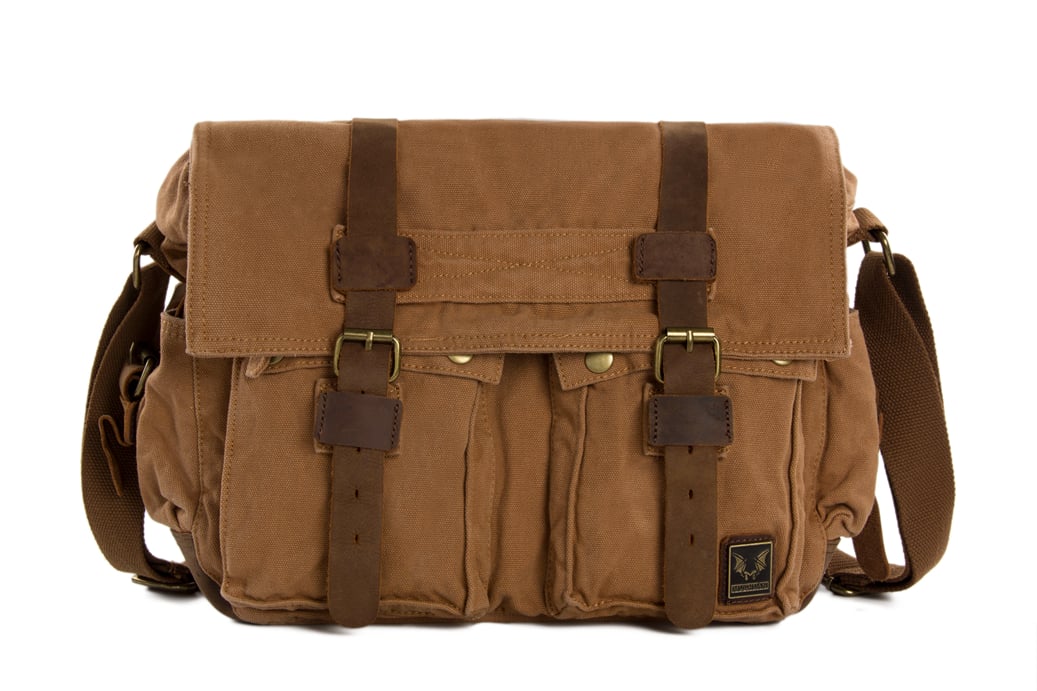 Canvas Leather Messenger Bag Crossbody Bag Shoulder Bag Laptop Bag 2138K | MoshiLeatherBag ...