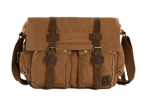 Canvas Leather Messenger Bag Crossbody Bag Shoulder Bag Laptop Bag ...