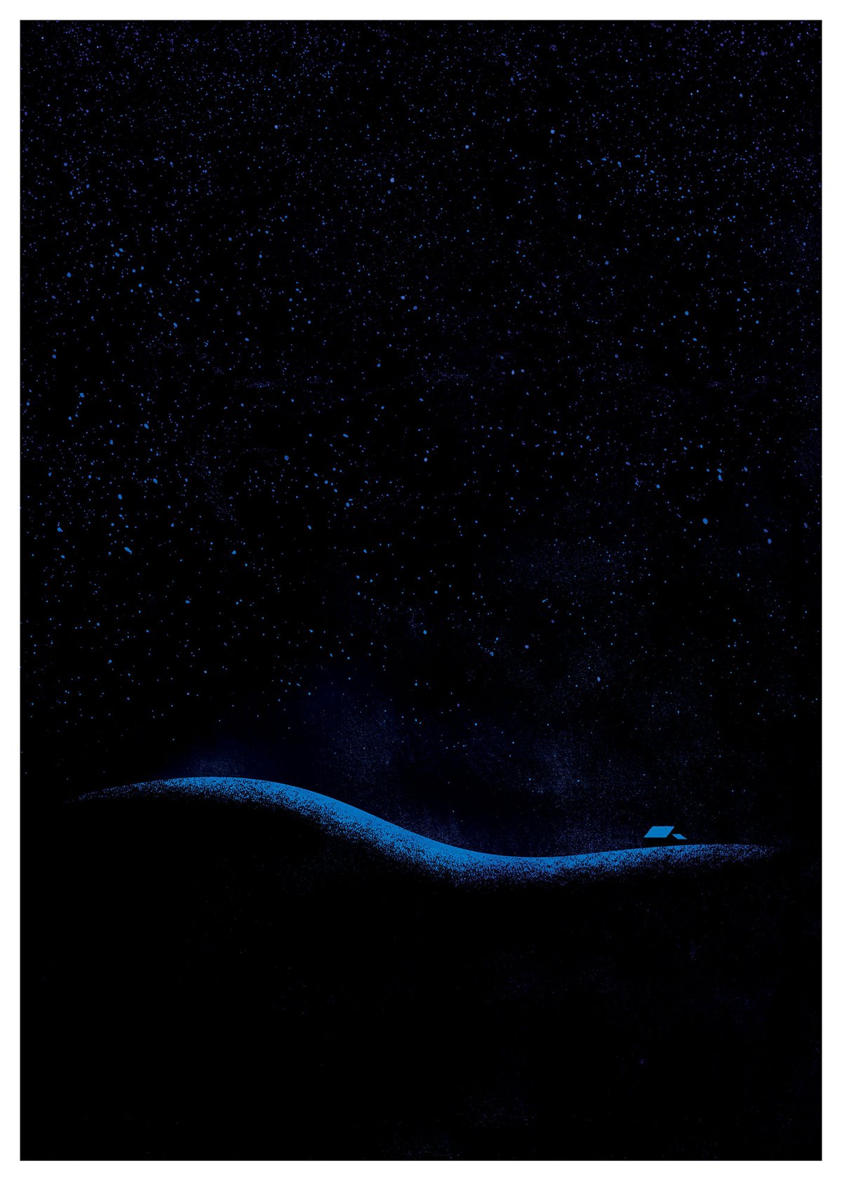 Image of Hill At Night. Limited Run A2 Screen Print