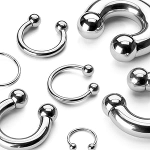 Image of Surgical Steel Horseshoe Curved Piercing Bar 1.2mm - 10mm