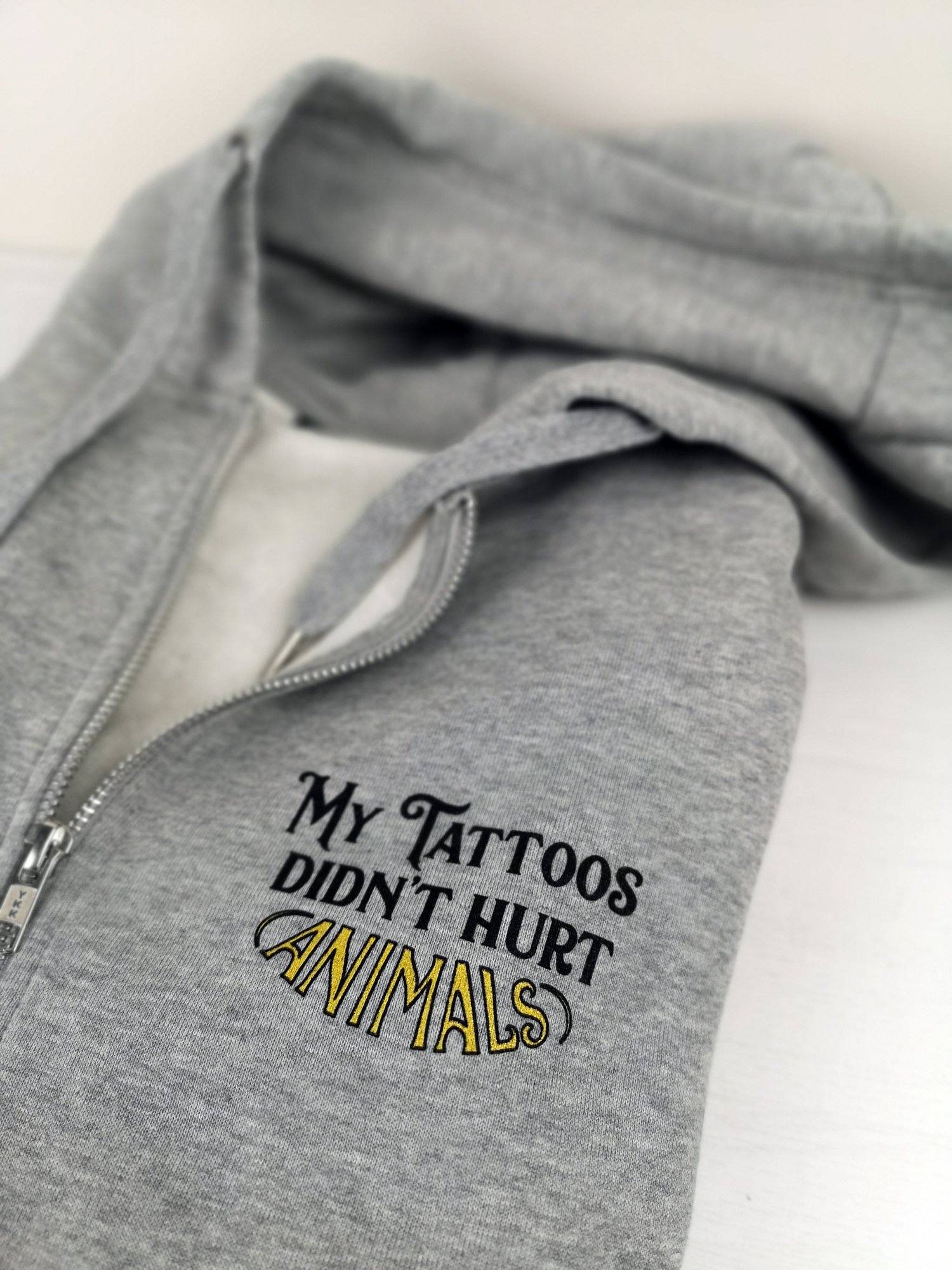 Image of "My Tattoos didn't hurt (Animals)" Hoodie Grey