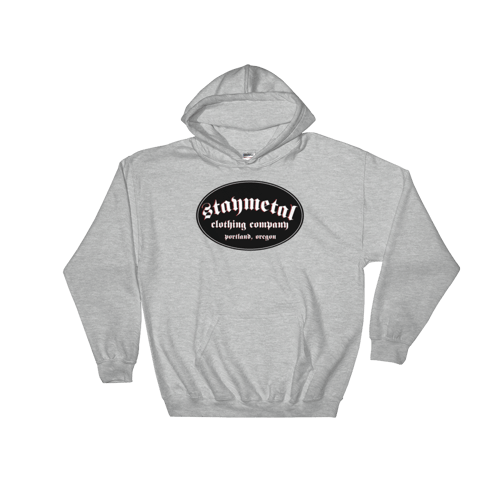 Image of Sport Gray STAYMETAL Gildan 50/50 Blend Hooded Sweatshirt - Free Shipping in United States! 