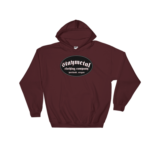 Image of Maroon Red STAYMETAL Gildan 50/50 Blend Hooded Sweatshirt - Free Shipping in United States! 