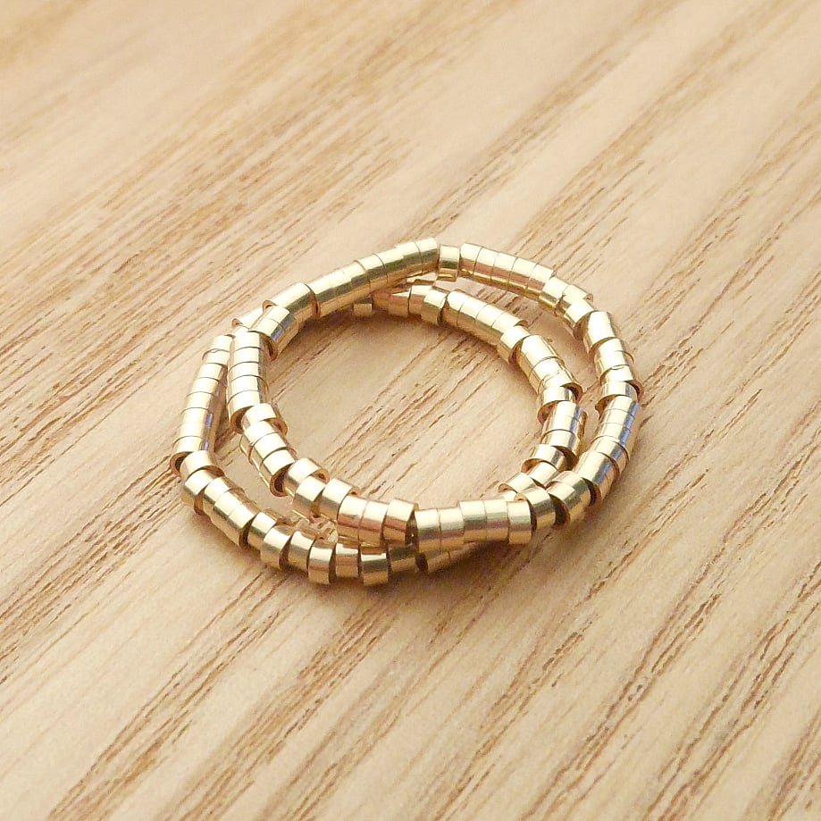 Image of BAGUE TUBES OR GOLD FILLED "PISE"