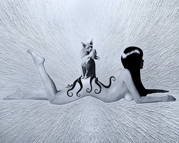 Image of Cats and girl original