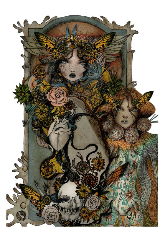 Image of Fairy gathering print 