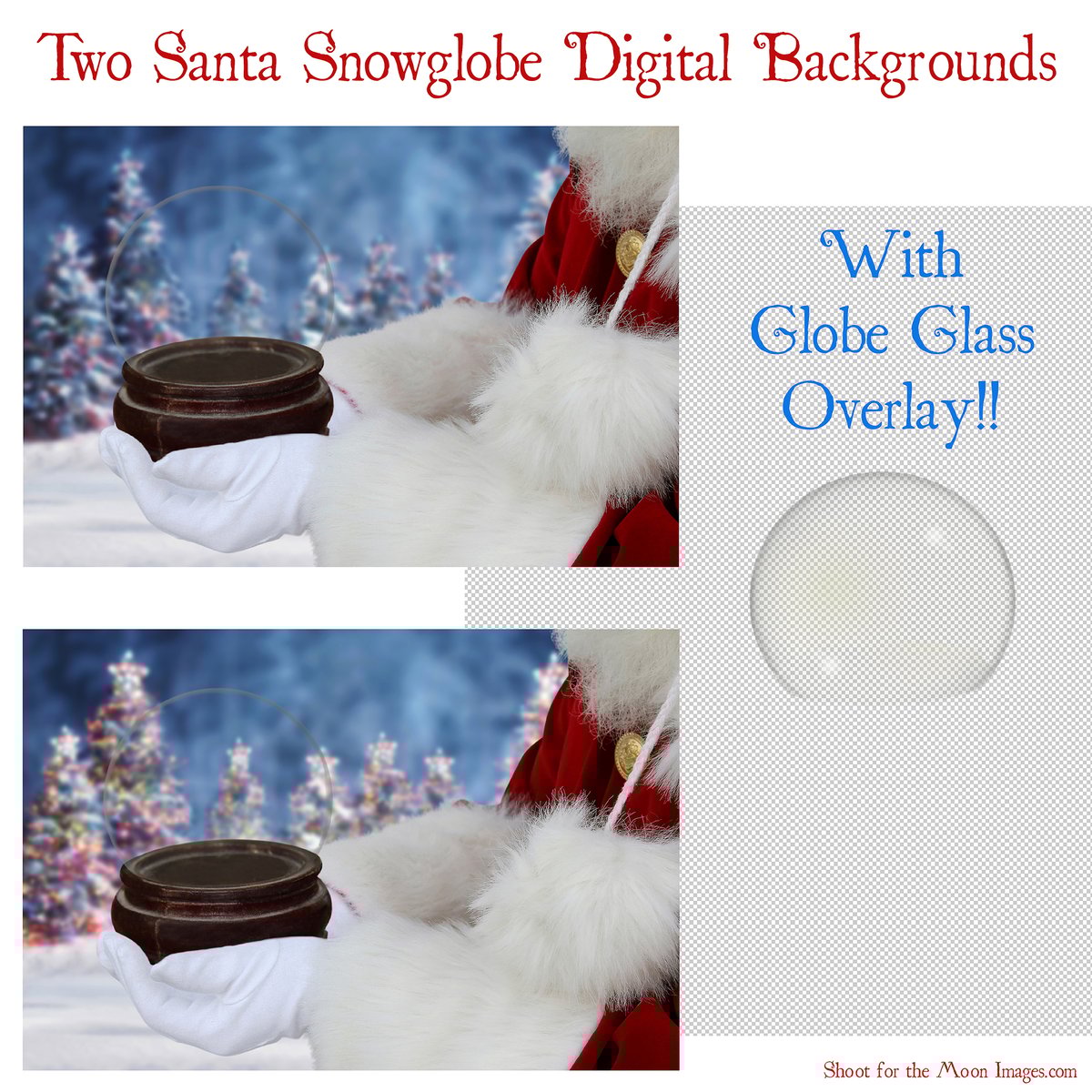 Santa Snowglobe Digital Backgrounds | Shoot for the Moon Images