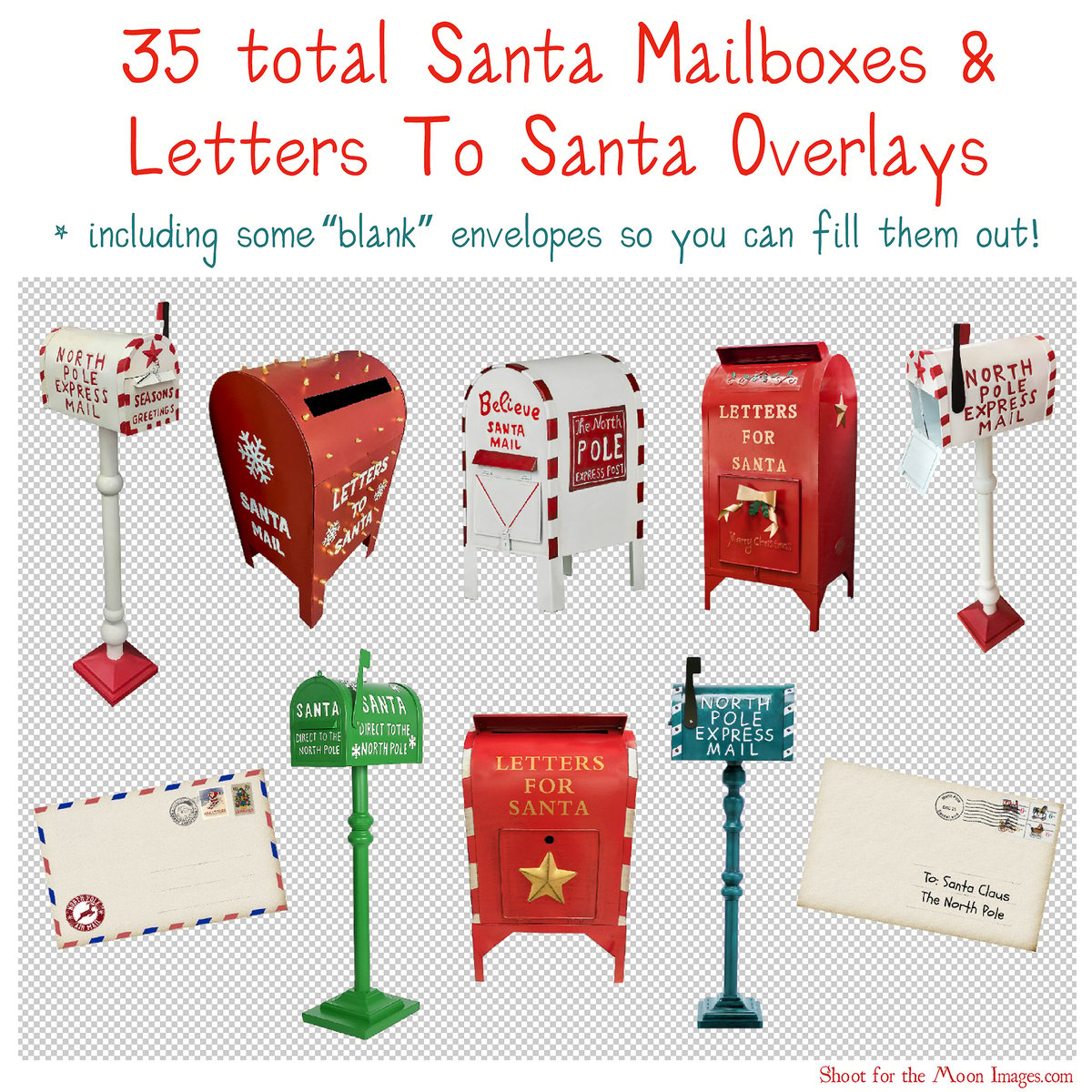 Image of Santa Mailboxes & Letters To Santa Overlays